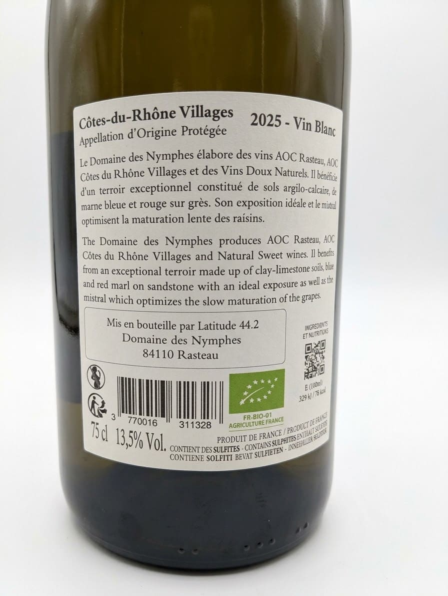 Côtes-du-Rhône Villages Blanc 2025 – Domaine des Nymphes