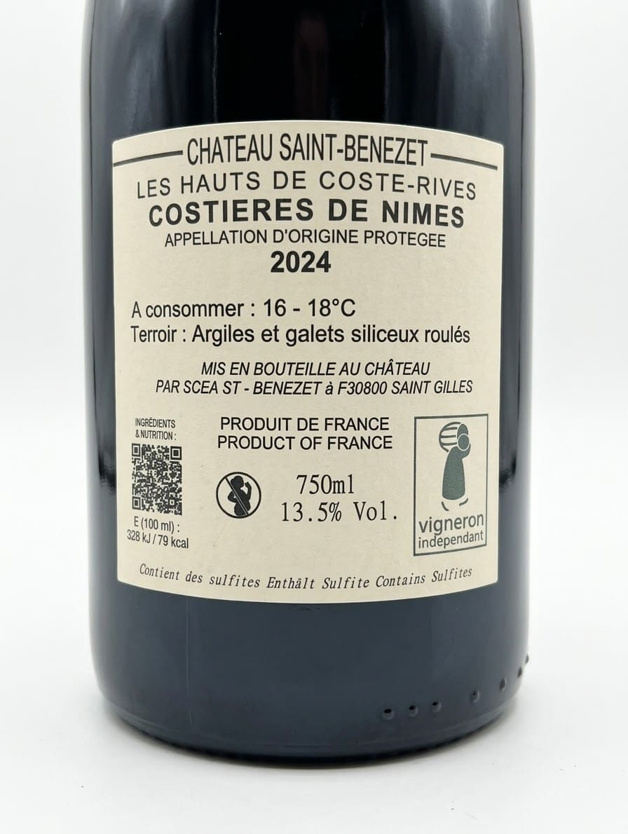 Château Saint-Bénézet Les Hauts de Coste-Rives Rouge 2024
